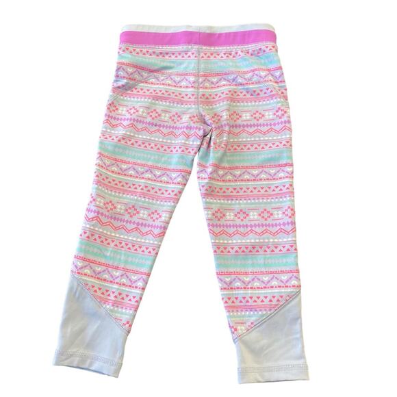 OshKosh B’gosh Cropped Leggings Size 5 Pink Gray Blue - Picture 2 of 4